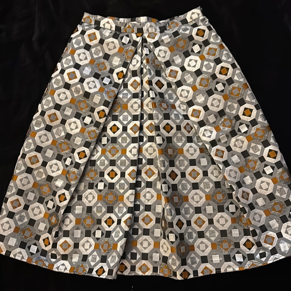 EVA FRANCO Metallic Geo Jacquard Skirt - Picture 4 of 10